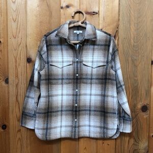Plaid Button-Up Jacket Shacket